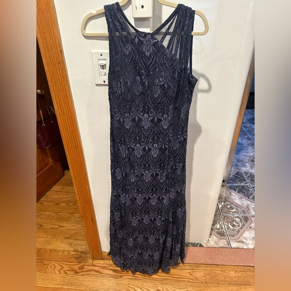 Womens Navy Blue Lace Dress